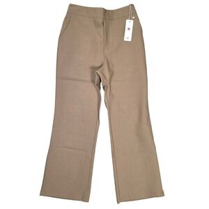 EF Dress Pants High Waist Wide Leg Chino Slacks Womens Size M Brown NWT Chic